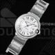 까르띠에 발롱 블루 42mm 스테인리스 스틸 CHF 1:1 베스트 에디션 화이트 텍스처 다이얼 1라인 다이아몬드 베젤 스테인리스 스틸 브레이슬릿 A2824