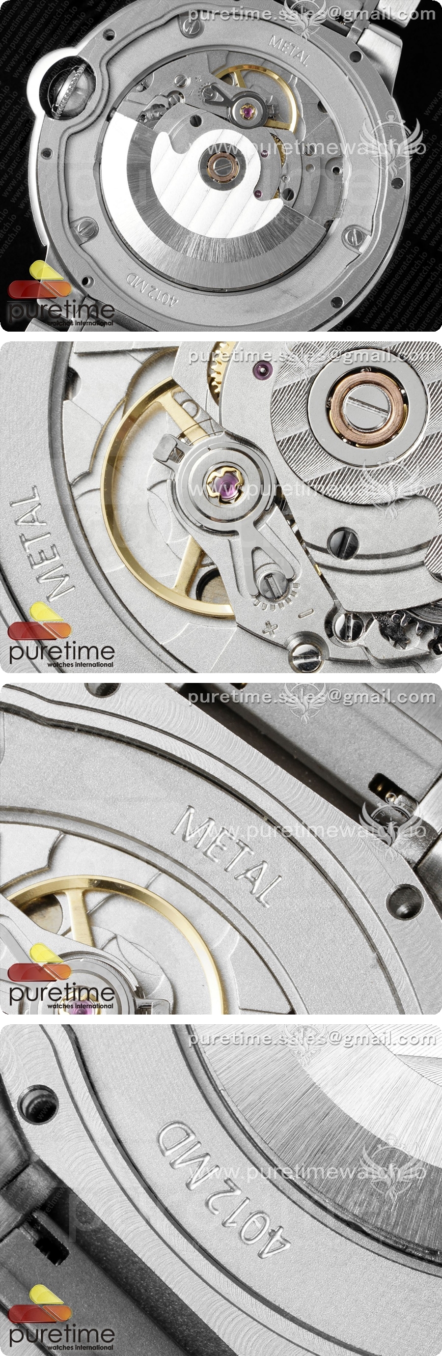 까르띠에 발롱 블루 42mm 스테인리스 스틸 CHF 1:1 베스트 에디션 화이트 텍스처 다이얼 2라인 다이아몬드 베젤 스테인리스 스틸 브레이슬릿 A2824 상세이미지 6