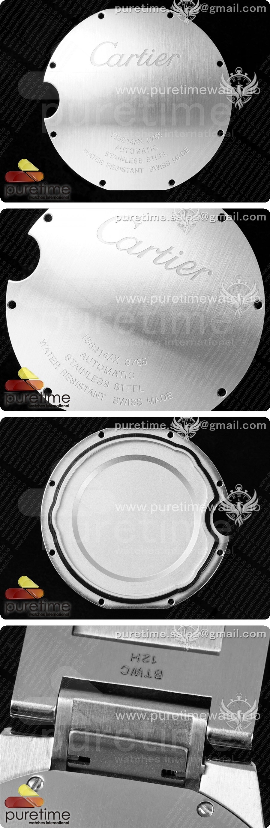 까르띠에 발롱 블루 42mm 스테인리스 스틸 CHF 1:1 베스트 에디션 화이트 텍스처 다이얼 2라인 다이아몬드 베젤 스테인리스 스틸 브레이슬릿 A2824 상세이미지 7