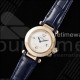 까르띠에 파샤 30mm 로즈골드 AF 1:1 베스트 에디션 화이트 텍스처 다이얼 딥 블루 가죽 스트랩 Jaq 쿼츠