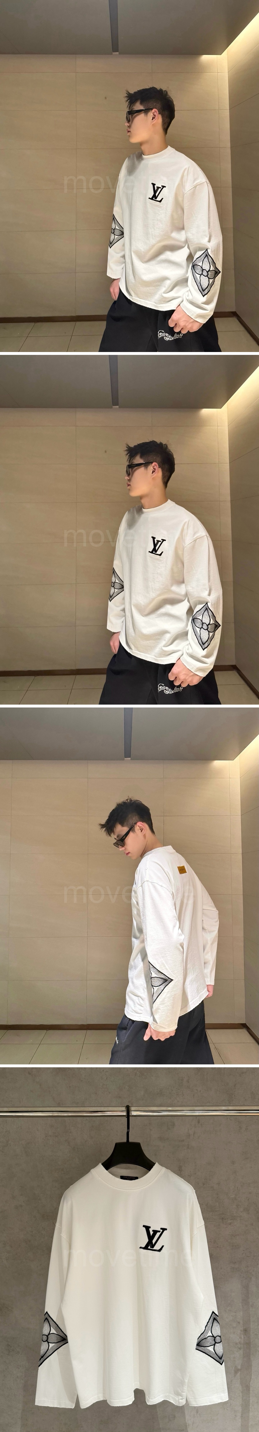 루이비통 LV로고 오버핏 340g 블랙 맨투맨 명품레플리카 26ss 상세이미지 2