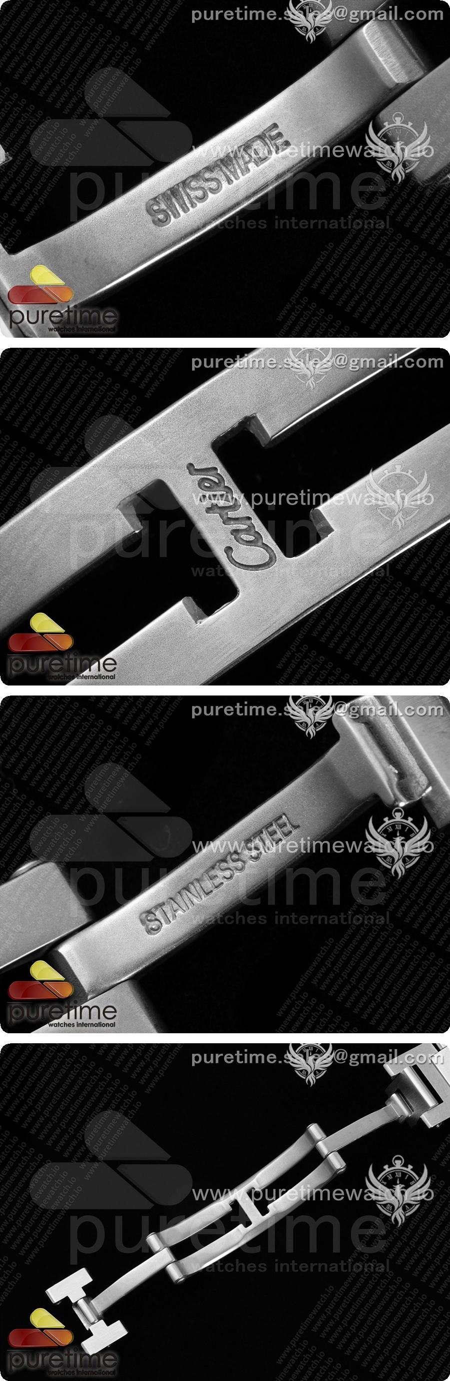 까르띠에 발롱 블루 여자 33mm 스테인리스 스틸 AF 핑크 텍스처 다이얼, 스테인리스 스틸 브레이슬릿, 론다 쿼츠 상세이미지 8