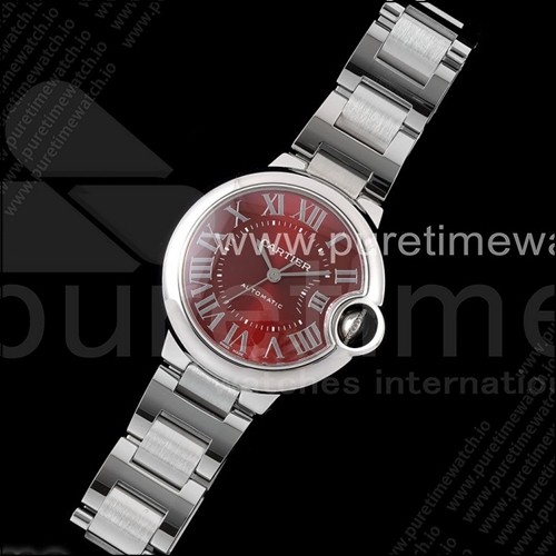 까르띠에 발롱블루 여자 33mm 스테인리스 스틸 AF 1:1 레드 다이얼 SEIKO NH05A