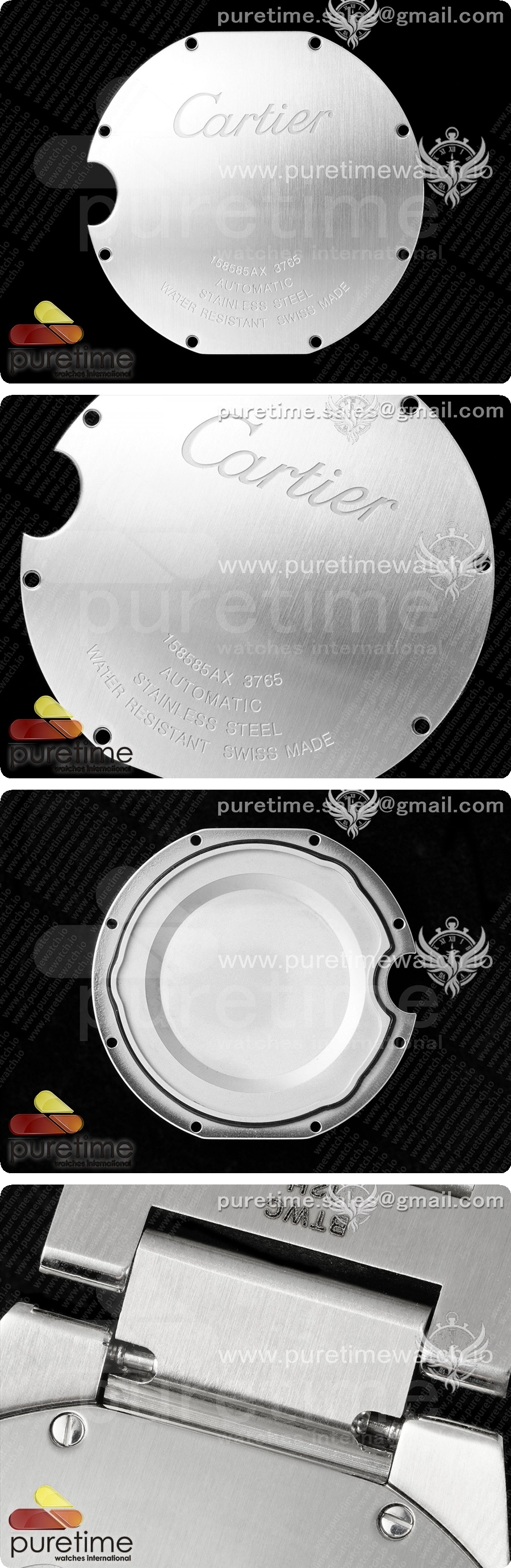 까르띠에 발롱블루 42mm 스테인리스 스틸 AF 1:1 블랙 텍스처 다이얼 브레이슬릿 A2824 V5 상세이미지 7
