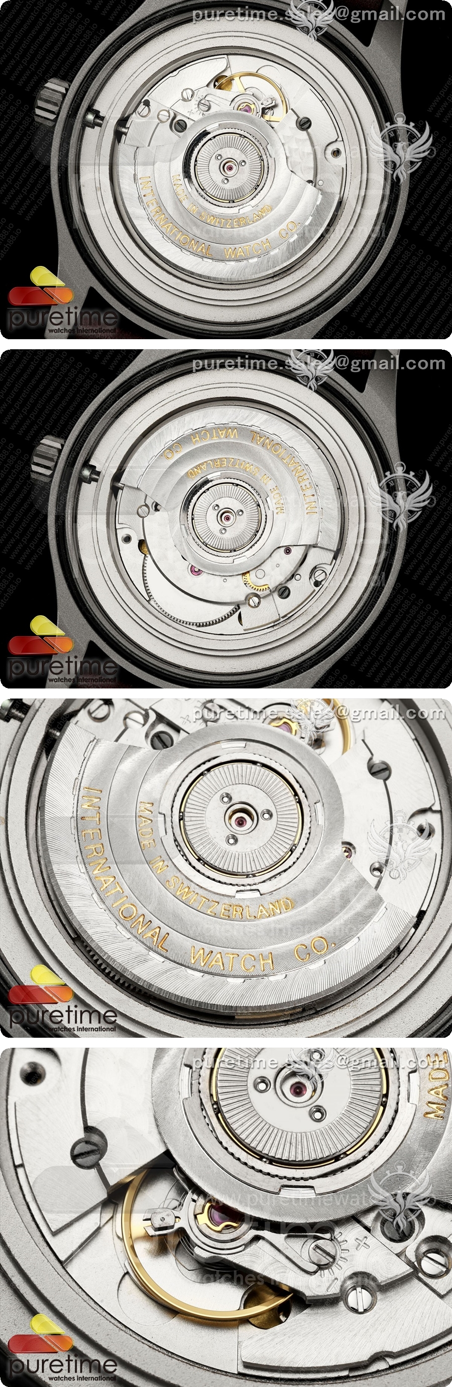 IWC 마크 XVIII 티타늄 MZF 1:1 블랙 다이얼 브라운 가죽 스트랩 A2892 상세이미지 6