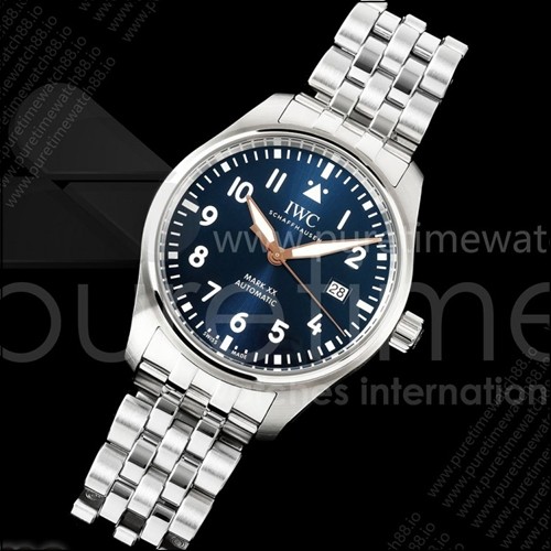 IWC Mark XX MZF 1:1 블루/로직 다이얼, 스테인리스 스틸 브레이슬릿 A2892