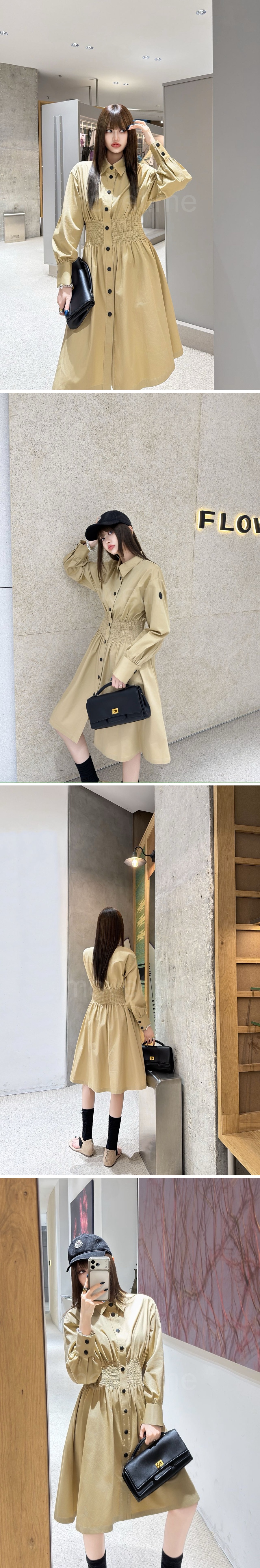 몽클레어 여성 롱 셔츠 원피스 26SS 상세이미지 2