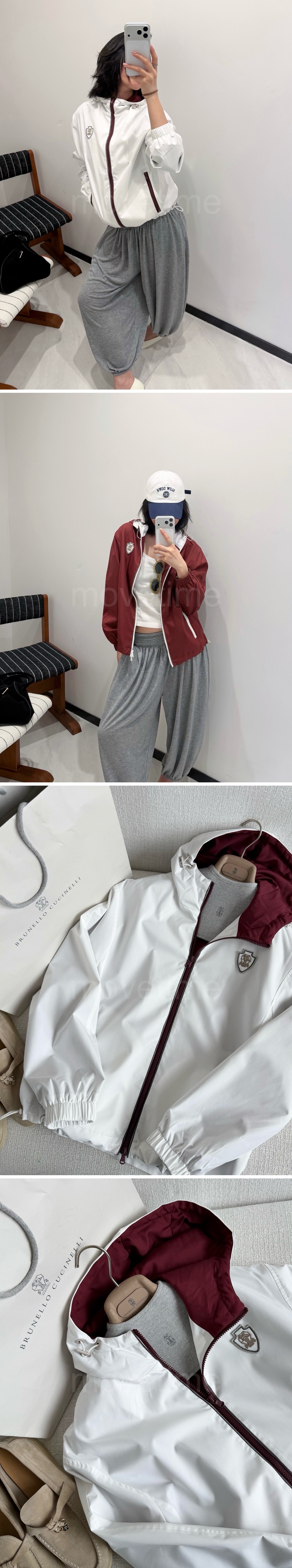 브루넬로 쿠치넬리 여성 리버서블 후드 윈드브레이커 자켓 26SS 상세이미지 2