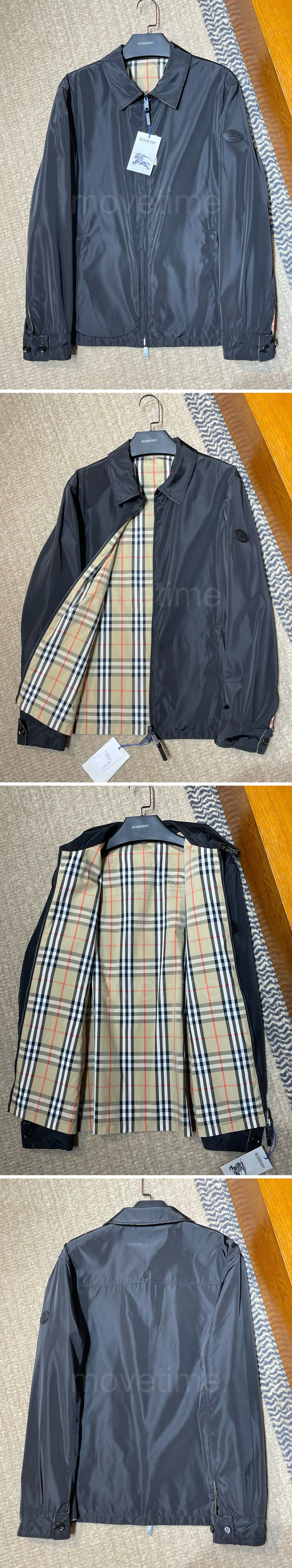 버버리 체크패턴 리버서블 카라 바람막이 양면자켓 26SS 상세이미지 6