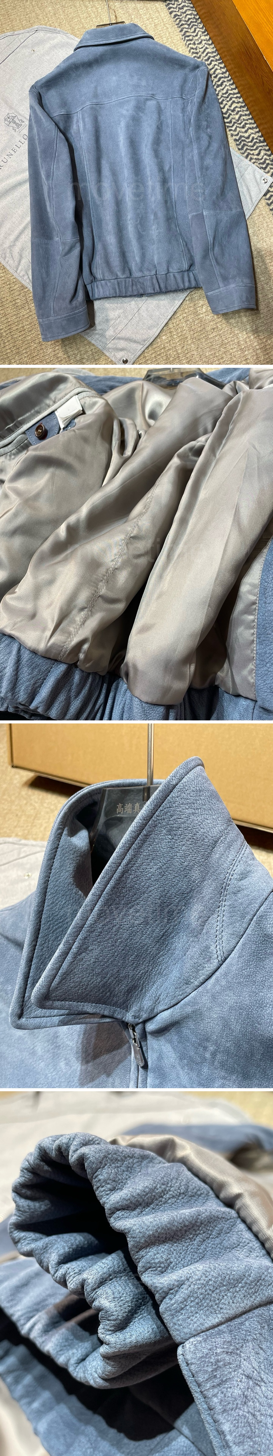브루넬로 쿠치넬리 레더 가죽 카라 봄버 자켓 26SS 상세이미지 3