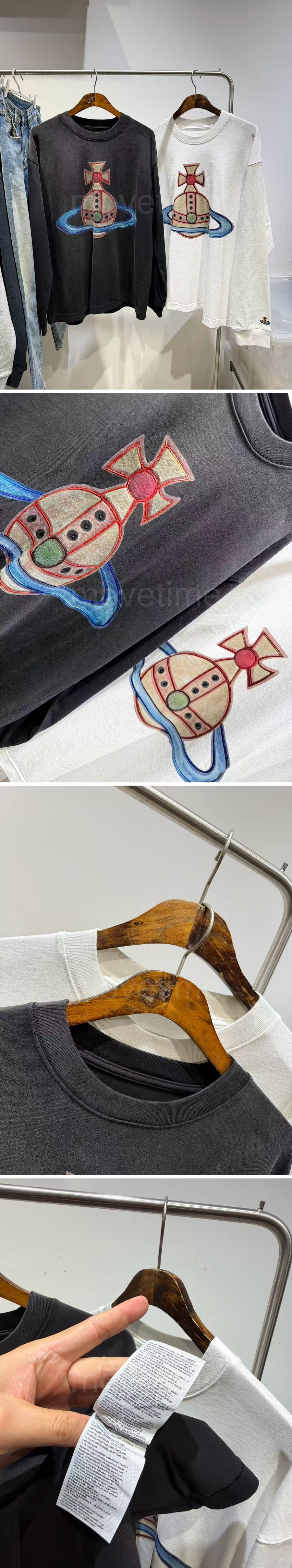 비비안 그래픽 긴팔 오버핏 티셔츠 26SS 상세이미지 4