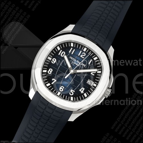 파텍필립 아쿠아넛 5168G 42mm 스테인리스 스틸 OME 1:1 블루 다이얼 블루 러버 스트랩 DPB330 슈퍼 클론