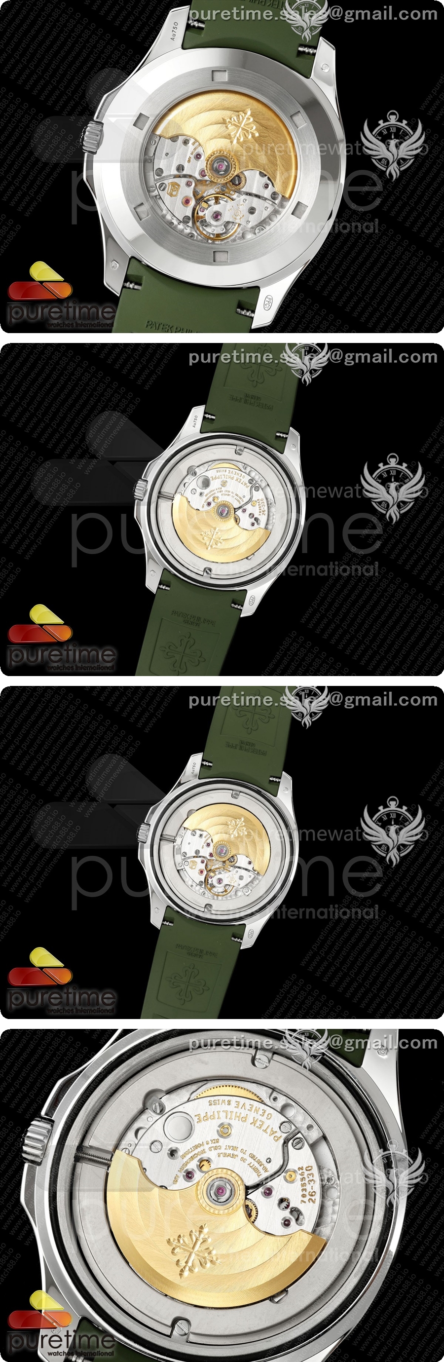 파텍필립 아쿠아넛 5168G 42mm 스테인리스 스틸 OME 1:1 그린 다이얼 그린 러버 스트랩 DPB330 슈퍼 클론 상세이미지 5