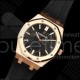 오데마피게 로얄 오크 41mm 15500 로즈골드 DDF 1:1 블랙 다이얼 블랙 러버 스트랩 DD4302 슈퍼 클론