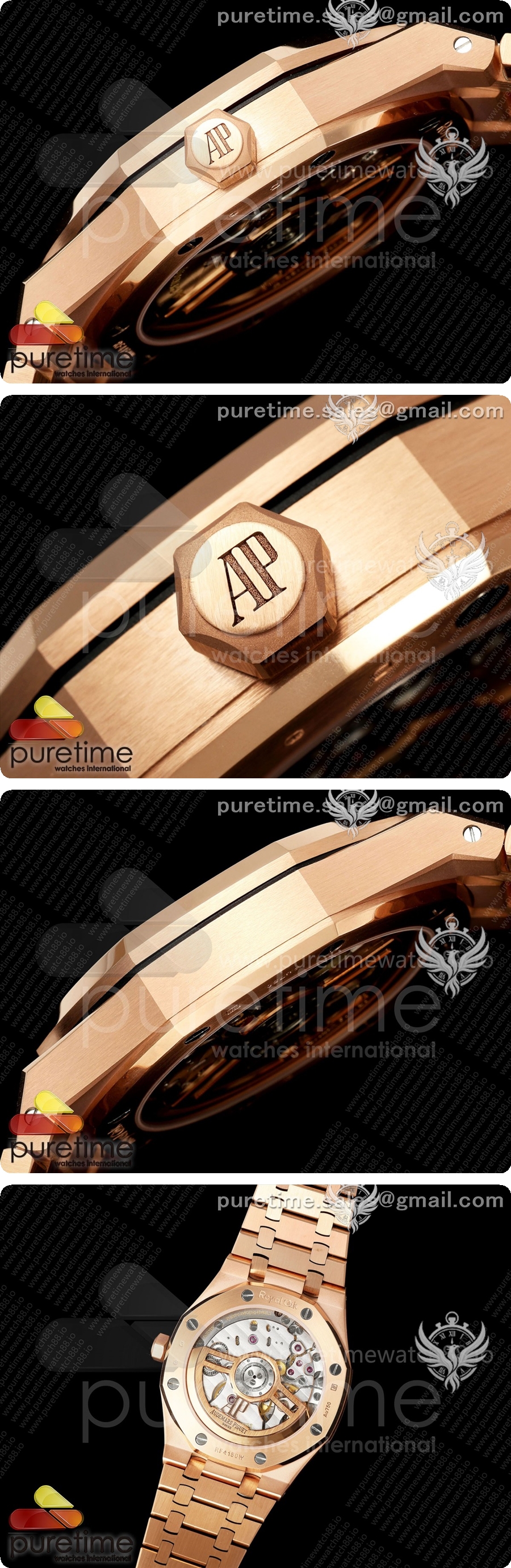 오데마피게 로얄 오크 41mm 15500 로즈골드 DDF 1:1 블루 다이얼, 로즈골드 브레이슬릿, DD4302 슈퍼 클론 상세이미지 4