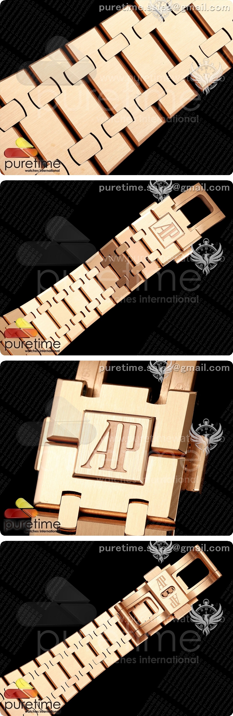 오데마피게 로얄 오크 41mm 15500 로즈골드 DDF 1:1 블랙 다이얼, 로즈골드 브레이슬릿, DD4302 슈퍼 클론 상세이미지 9