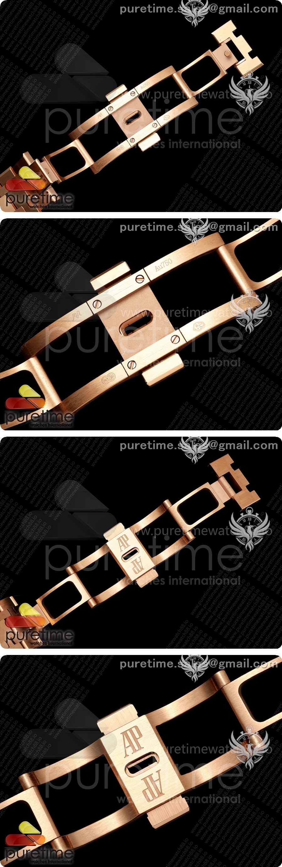 오데마피게 로얄 오크 41mm 15500 로즈골드 DDF 1:1 블랙 다이얼, 로즈골드 브레이슬릿, DD4302 슈퍼 클론 상세이미지 10