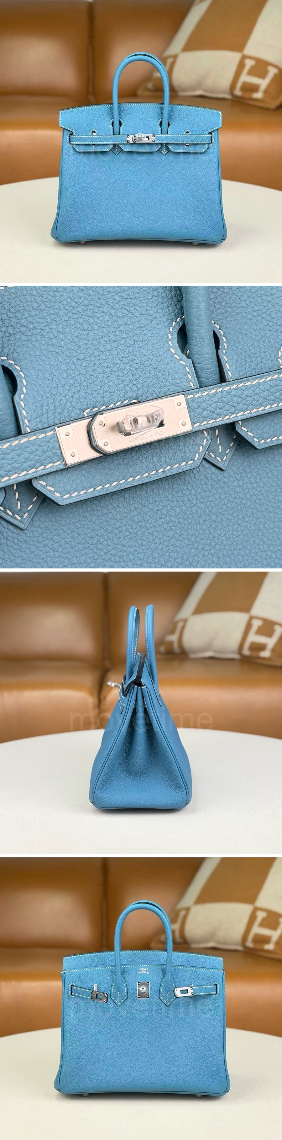 에르메스 Birkin 25 티파니블루 은장 핸드백 토트백 26SS 상세이미지 2