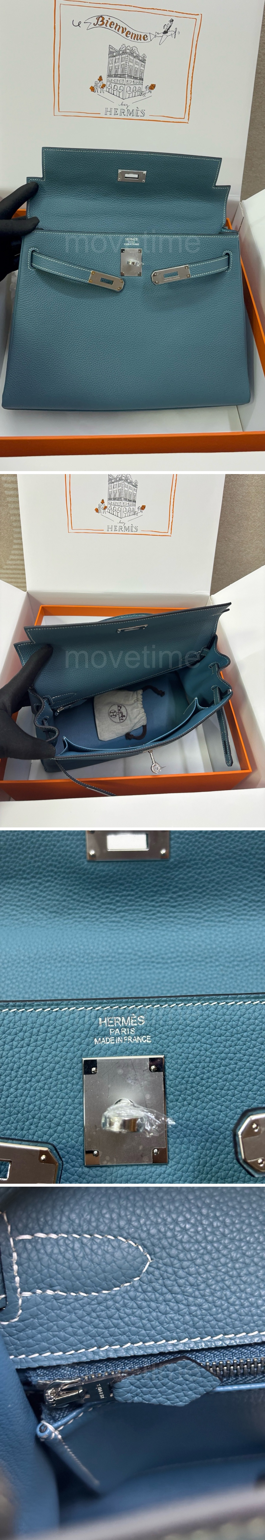 에르메스 Kelly 32 블루 은장 핸드백 토트백 26SS 상세이미지 4