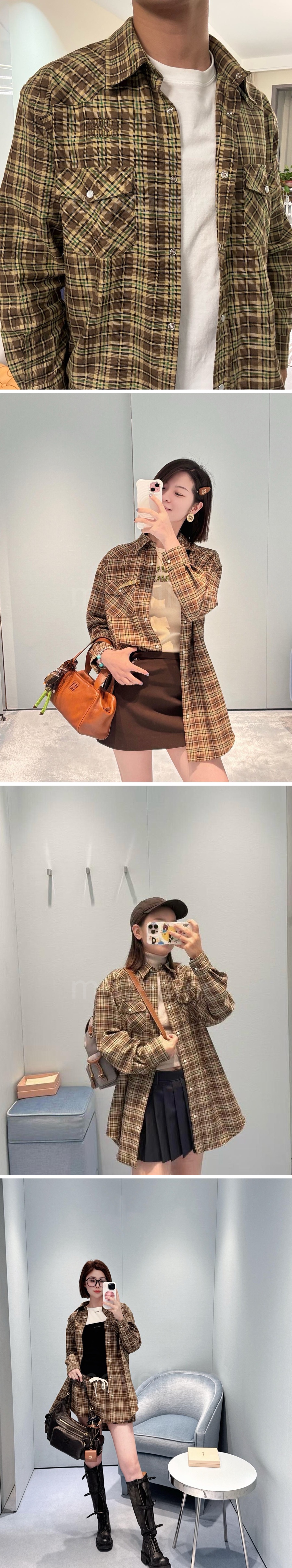 미우미우 체크패턴 남방 셔츠 26SS 상세이미지 2