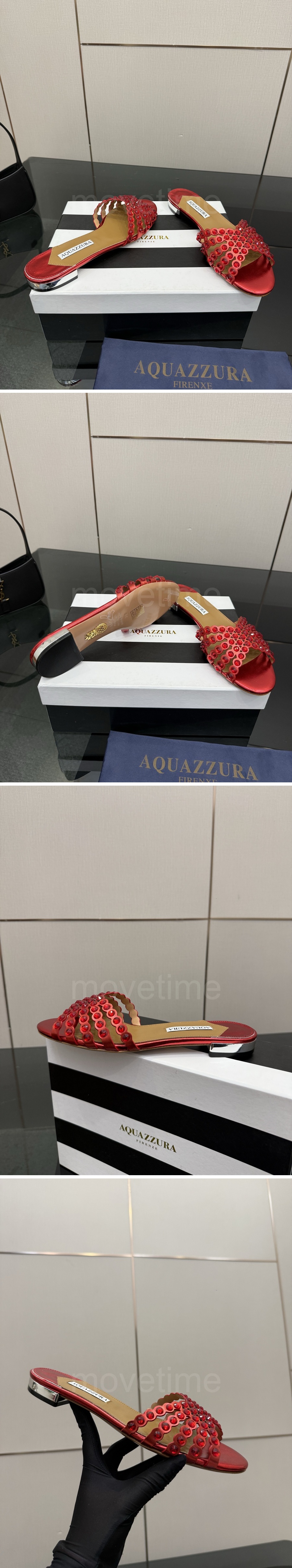 아쿠아주라 Aquazzura 여성 레더 가죽 슬리퍼 26SS 상세이미지 3