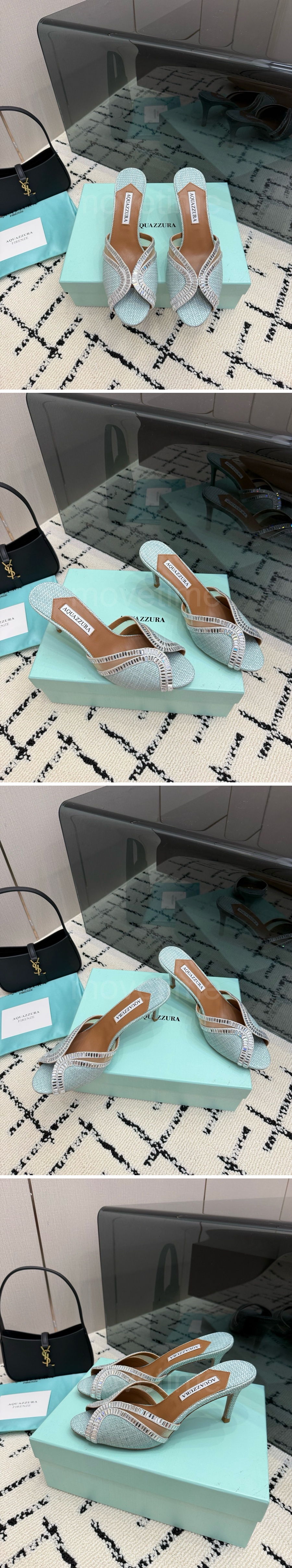 아쿠아주라 Aquazzura 여성 8.5cm 힐 슬리퍼 26SS 상세이미지 2