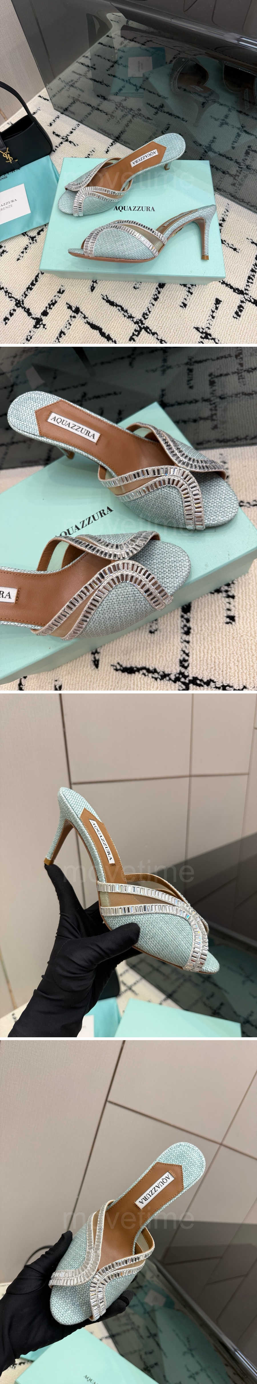 아쿠아주라 Aquazzura 여성 8.5cm 힐 슬리퍼 26SS 상세이미지 3
