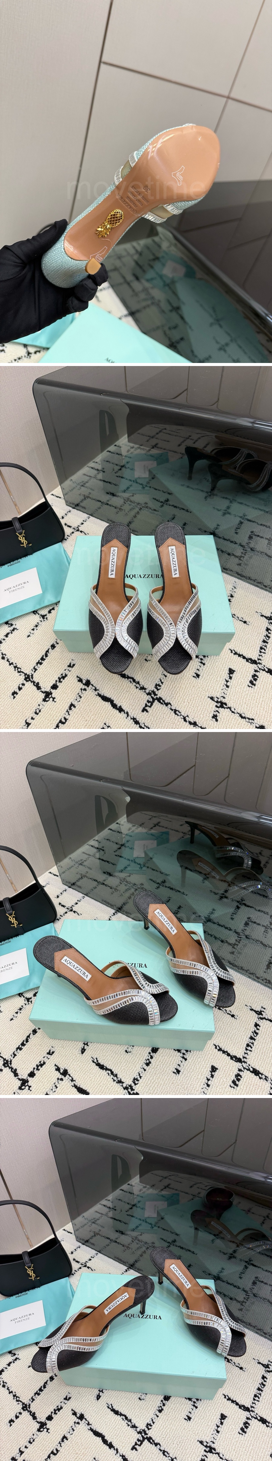 아쿠아주라 Aquazzura 여성 8.5cm 힐 슬리퍼 26SS 상세이미지 4