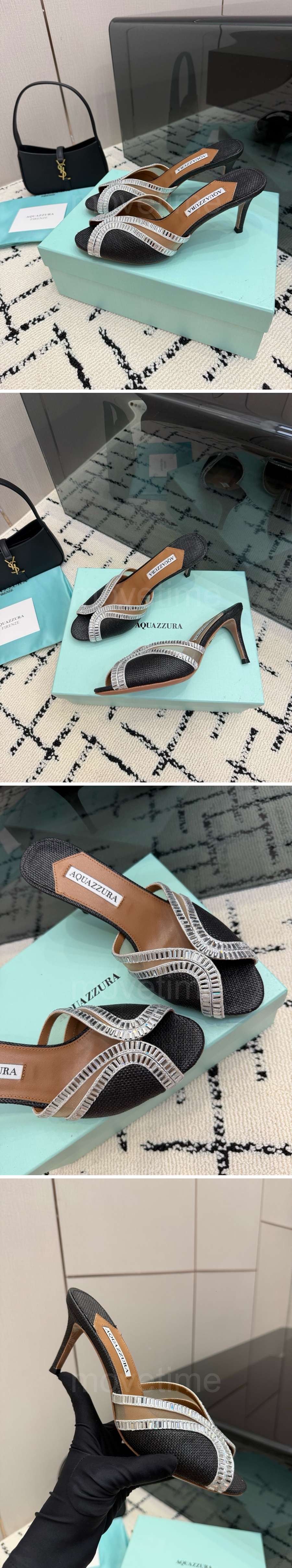 아쿠아주라 Aquazzura 여성 8.5cm 힐 슬리퍼 26SS 상세이미지 5