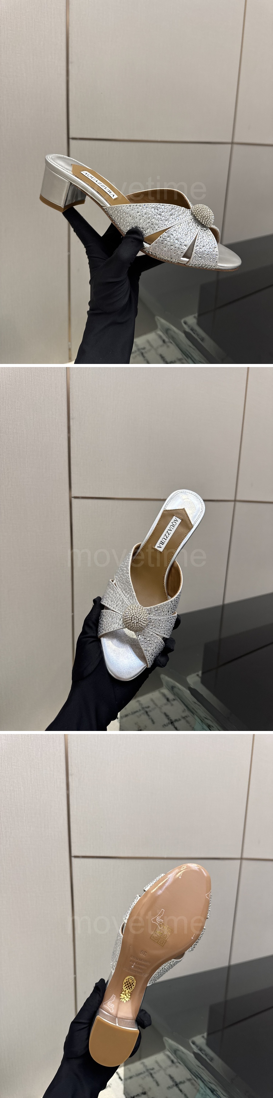 아쿠아주라 Aquazzura 여성 5cm 굽 슬리퍼 26SS 상세이미지 4