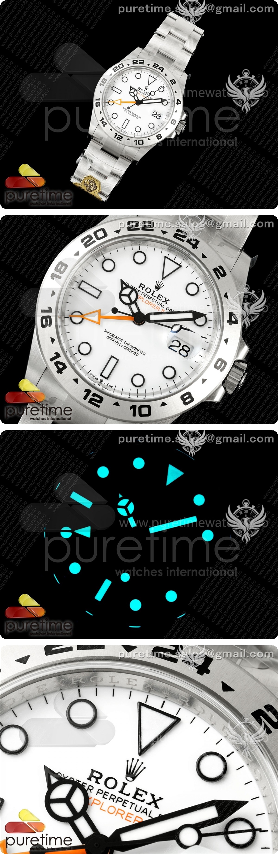 로렉스 익스플로러 레플리카 II 42mm 226570 904L 스테인리스 스틸 골드 메이커 1:1 베스트 에디션 화이트 다이얼 상세이미지 2