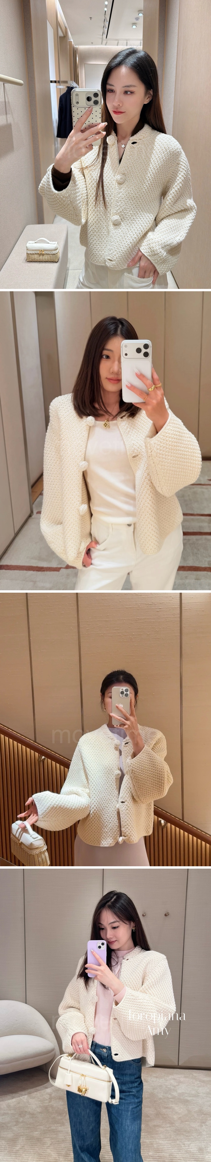 로로피아나 여성 라운드넥 니트 가디건 26SS 상세이미지 2