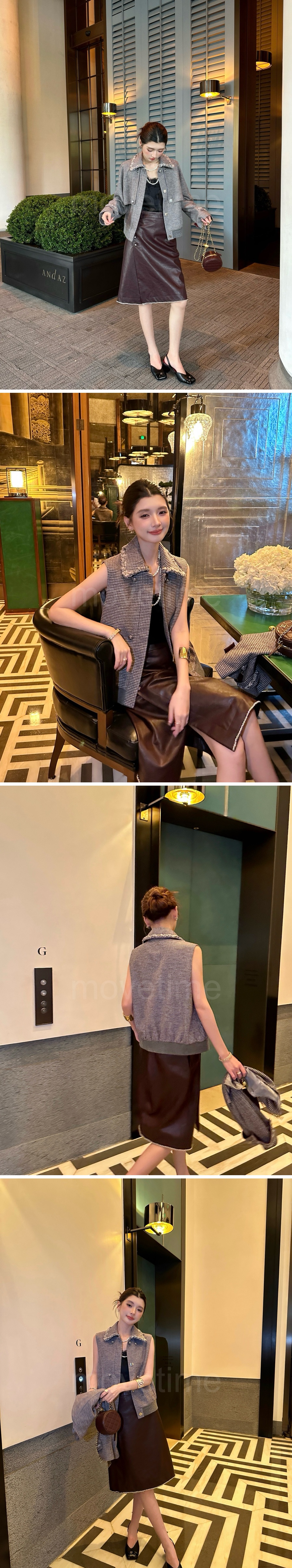 샤넬 여성 카라 트위드 자켓 2pcs 26SS 상세이미지 3