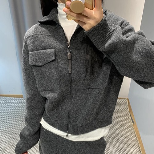브루넬로 쿠치넬리 여성 캐시미어 카라 집업 자켓 26SS