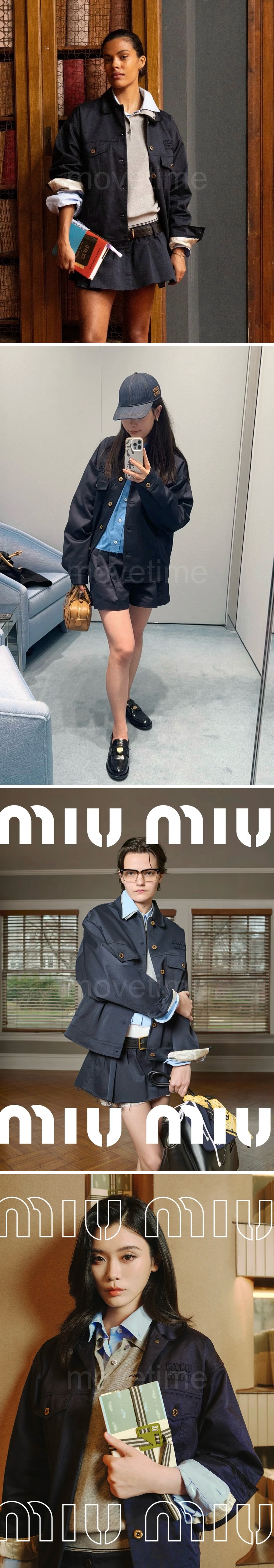 미우미우 남여 카라 버튼 자켓 26SS 상세이미지 3