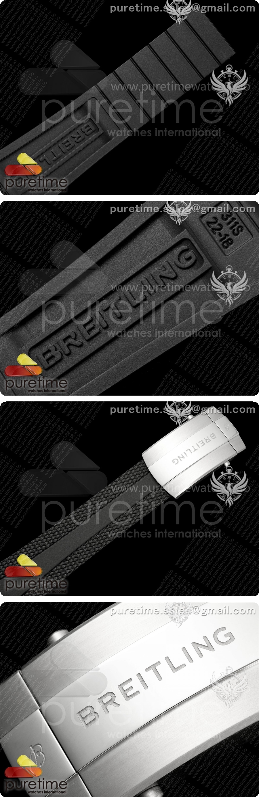 브라이틀링 슈퍼오션 레플리카 오토매틱 42 SS BLF 1:1 블랙 레인보우 다이얼 블랙 러버 스트랩 A2824 상세이미지 8