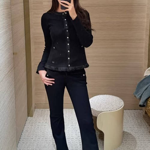 루이비통 여성 라운드넥 오픈 자켓 + 팬츠 바지 상하의 세트 26SS