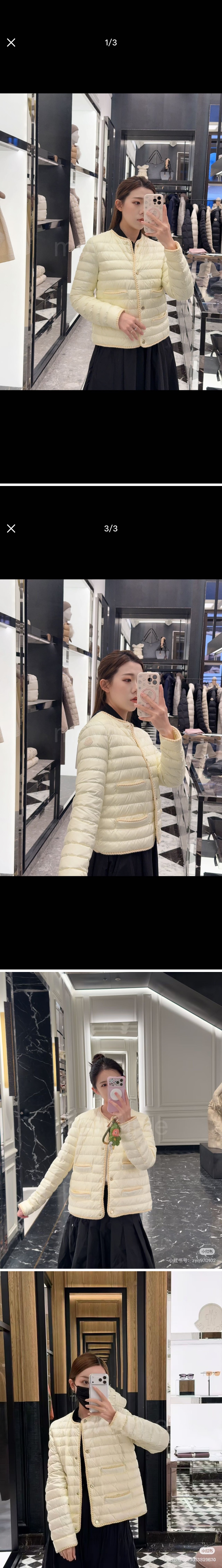 몽클레어 여성 구스 다운 라운드넥 경량 패딩 자켓 26SS 상세이미지 3